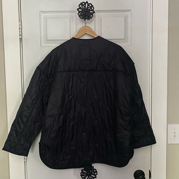 Abercrombie & Fitch Coat Jacket Quilted Liner Black Patch Pockets Boxy Puff - Picture 6 of 10